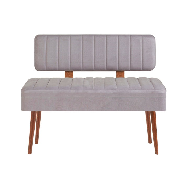 Hanah Home Banca 0701 - 1 Nogal y Gris 110 cm x 82.5 cm x 40 cm